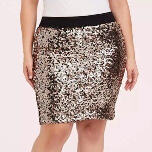 Torrid Champange Metallic Mini Sequin Skirt